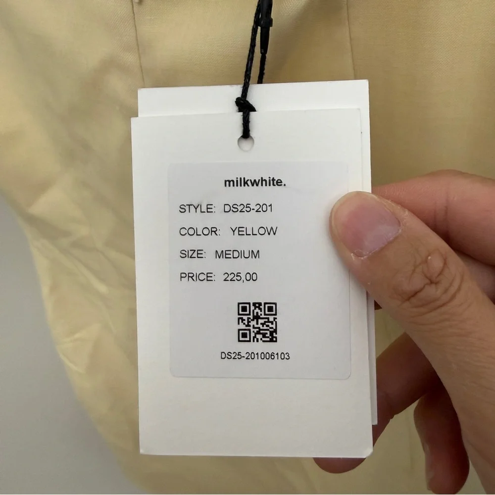 Milkwhite Mini Dress With Bows in Yellow size medium new with tags - Picture 5 of 8